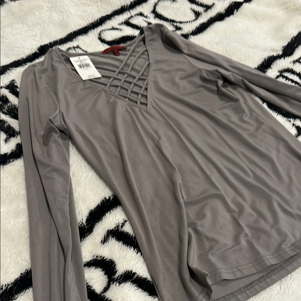 Gray Long Sleeve Women's Top